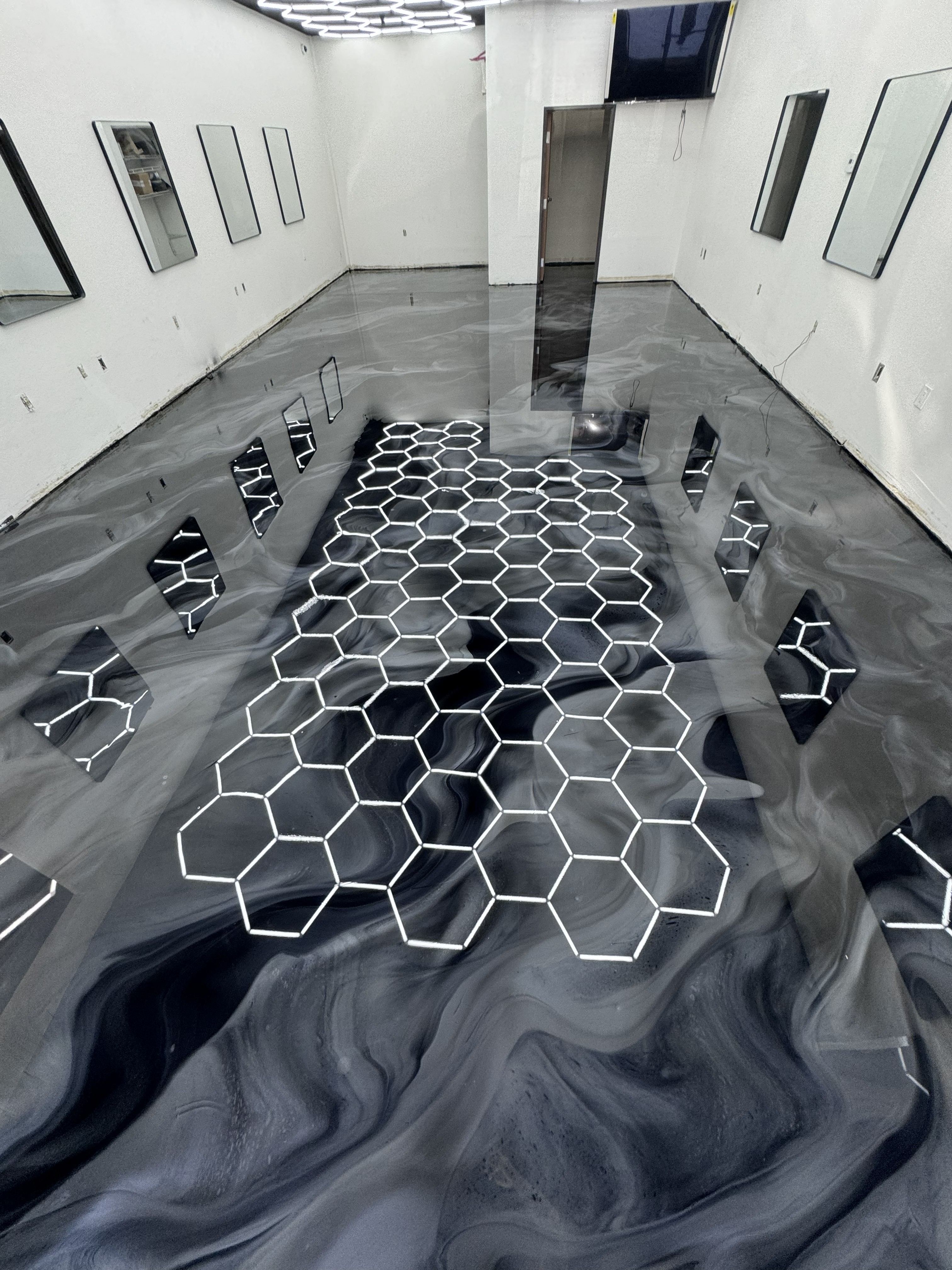 Metallic epoxy flooring installation